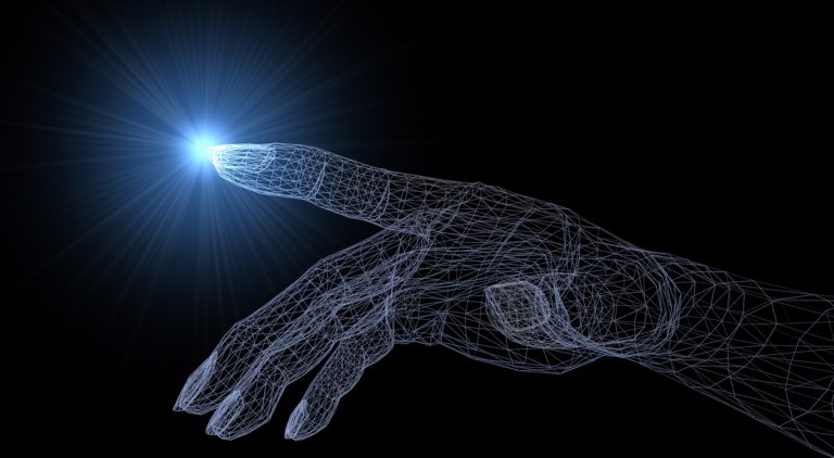 Interactive futuristic hand